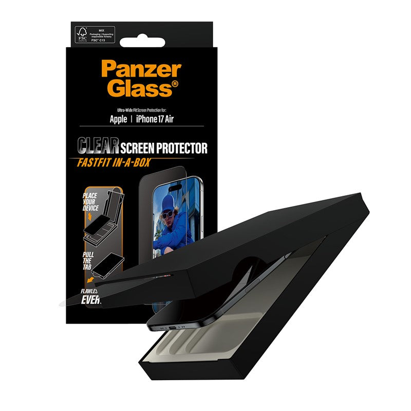 PanzerGlass iPhone 17 Air / iPhone Pro / iPhone 17 Pro Max Screen Protector, Ultra-Wide Fit PanzerGlass iPhone 17 Air / iPhone Pro / iPhone 17 Pro Max Screen Protector, Ultra-Wide Fit